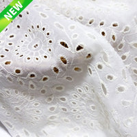 110cm Width Hollow-out Vine Branch Flower Embroidery Eyelet Fabric by the Yard