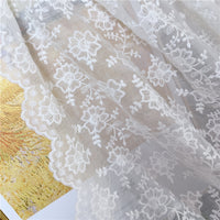 125cm Width 3D Floral Embroidery Tulle Lace Fabric by the Yard