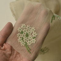 145cm Width x 95cm Length Flower Cluster Embroidery  Cotton Silk Fabric