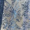 130cm Width x 95cm Length Premium Sequined Peony Floral Embroidery Lace Fabric