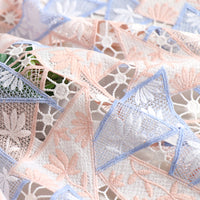 125cm Width x 95cm Length Premium Geometry Pattern Hollow out Floral Embroidery Fabric