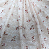 160cm Width x 95cm Length Premium Floral Print and Jacquard Embroidery Lace Fabric