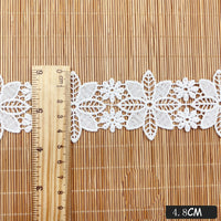4.5 Yards of 1.8 inches Width Vintage Flower Water Soluble Lace Ribbon