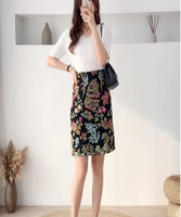145cm Width x 95cm Length Premium Vintage Botanical Branch Floral Embroidery Lace Fabric Black
