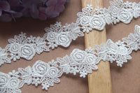 4 Yards x 4.5cm Width Premium Chemical Lace Ribbon Rose Floral Lace Ribbon