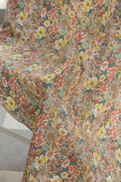 145cm Width Vintage Blooming Floral Print Cotton Fabric by the Yard