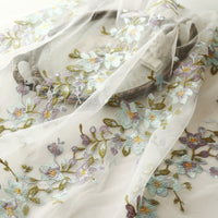 138cm Width x 95cm Length Premium 3D Vine Floral Embroidery Tulle Lace Fabric