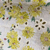 140cm Width x 95cm Length Premium Eyelet Daisy Floral Print Jacquard Embroidery Linen Fabric