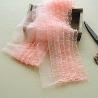 20cm Width x 190cm Length Premium Lolita 5-layer Polka Dot Pleated Ruffle Frill Lace Fabric Trim