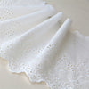 2 Yards x 25cm Width Premium Floral Embroidery Eyelet Cotton Lace Fabric