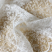 130cm Width x 95cm Length Leaf Branch Embroidery Organza Lace Fabric