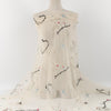 130cm Width x 95cm Length Premium Romantic Valentine Love Style Letter Words Heart and Doves Embroidery Tulle Lace Fabric