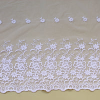 40cm Width x 180cm Length Floral Embroidery Tulle Lace Fabric Trim