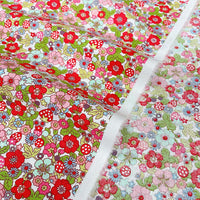145cm Width x 95cm Length Premium Colorful Cluster Floral Print Cotton Fabric
