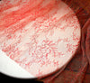 150cm Width x 95cm Length Premium Orange Red Floral Embroidery Lace Fabric