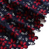 130cm Width x 95cm Length Premium Hollow out Water Soluble Blue and Red Sakura Floral Embroidery Lace Fabric
