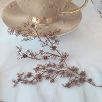 130cm Width x 95cm Length Premium Sequined Floral Branch Embroidery Lace Fabric