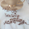 130cm Width x 95cm Length Premium Sequined Floral Branch Embroidery Lace Fabric