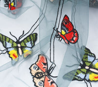 150cm Width x 95cm Length Premium Colorful Butterfly Embroidery Lace Fabric