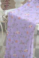 145cm Width Purple Floral Pattern Print Cotton Fabric by the Yard