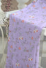 145cm Width Purple Floral Pattern Print Cotton Fabric by the Yard