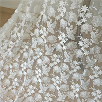 130cm Width x 90cm Length Premium Floral Embroidery Wedding Lace Fabric
