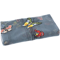 150cm Width x 95cm Length Premium Colorful Butterfly Embroidery Lace Fabric