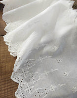 27cm Width x 190cm Length Premium Branch Floral Embroidery Eyelet Cotton Lace Fabric