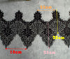 3 Yards of  11 inches Width Eyelash Floral Embroidery Lace Applique