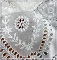 130cm Width x 90cm Geometry Floral Eyelet Cotton Lace Fabric