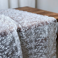 130cm Width x 95cm Length Leaf Branch Embroidery Organza Lace Fabric