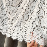155cm Width x 150cm Length  Hollow-out Eyelash Floral Embroidery Chemical Lace Fabric