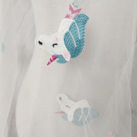 150cm Width x 95cm Length  Classical Unicorn Pattern Embroidery Lace Fabric(White)