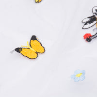 幅150cm×長さ95cm プレミアム春夏ハチドリ蝶とトンボ昆虫刺繍レース生地
