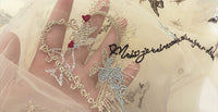 130cm Width x 95cm Length Premium Romantic Valentine Love Style Letter Words Heart and Doves Embroidery Tulle Lace Fabric