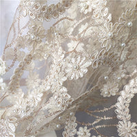 130cm Width x 95cm Length Premium Wedding Bridal Sequin Lace with Beads