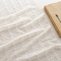 125cm Width x 95cm Length Premium Strips and Floral Embroidery Lace  Fabric