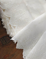 27cm Width x 190cm Length Premium Branch Floral Embroidery Eyelet Cotton Lace Fabric