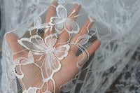 1.5m x 3m Butterfly Floral Embroidery Lace Fabric Panel