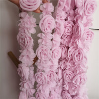 6cm Width x 190cm Length  Chiffon Floral Belt Clothing Decor Flowers