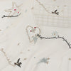 130cm Width x 95cm Length Premium Romantic Valentine Love Style Letter Words Heart and Doves Embroidery Tulle Lace Fabric