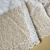 130cm Width x 95cm Length Leaf Branch Embroidery Organza Lace Fabric