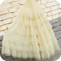 70cm Width Pleated Tiered Skirt Lace Fabric by The Yard