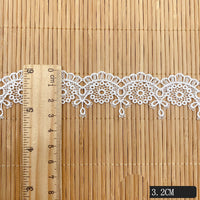 18 Yards x 3.2cm Width Polyester Floral Embroidery Sewing Lace Ribbon
