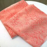 150cm Width x 95cm Length Premium Orange Red Floral Embroidery Lace Fabric