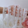 2.8cm Width x 300cm Length Premium Chiffon Ruffle Lace Frill Lace with Beads