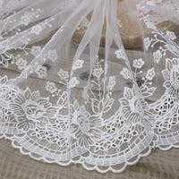 3 Yards x 26cm Width Premium Branch Floral embroidery Lace Fabric Trim