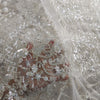 130 Width x 95cm Length  luxury Vintage European Style Sequin and Beads Floral Embroidery Lace Fabric
