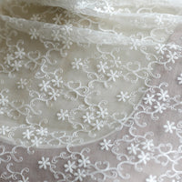 130cm Width x 95cm Length Premium Organdy Vine Floral Embroidery Lace Fabric
