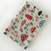 150cm Width x 95cm Length Vintage Mushroom and Flower Print Linen Fabric